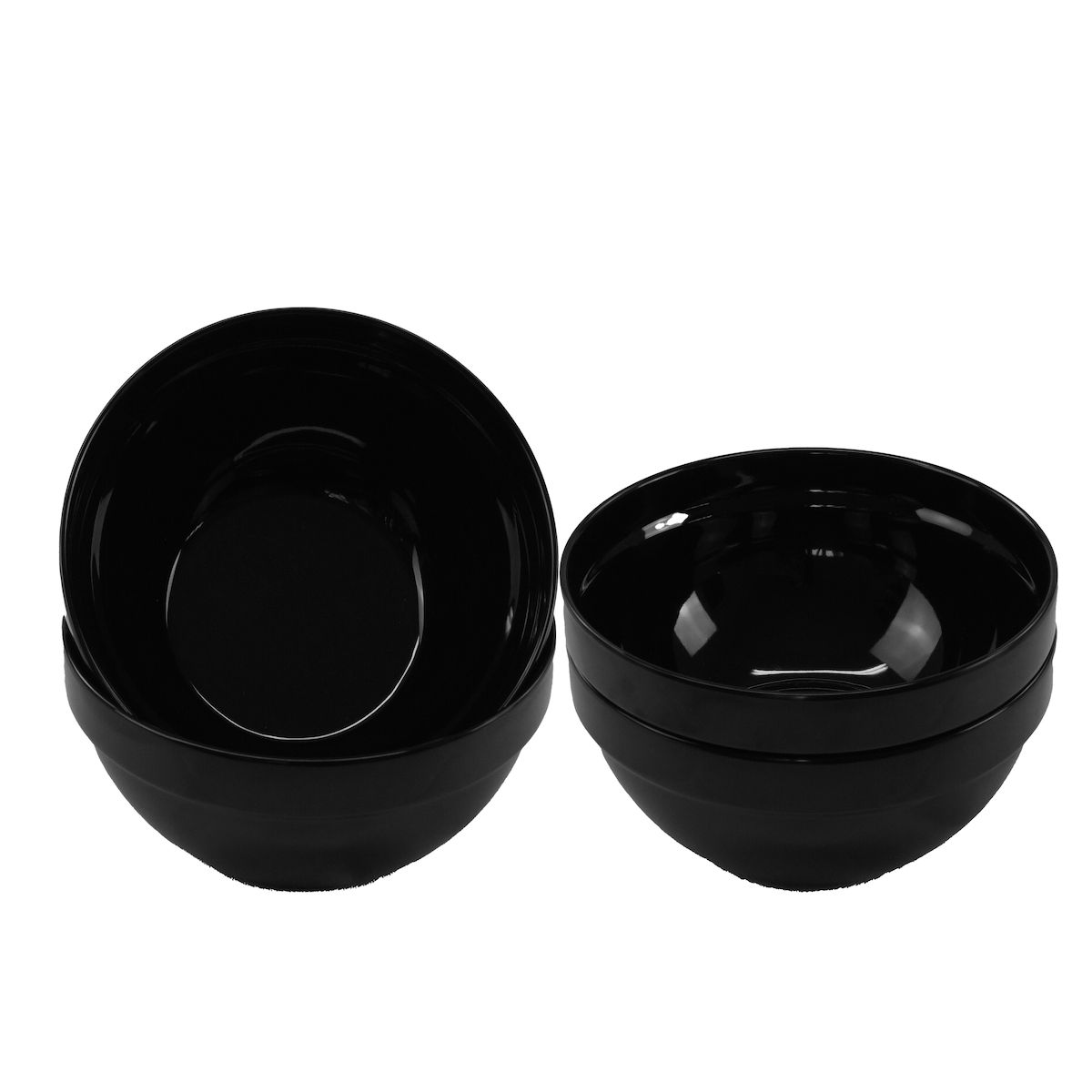 GVK ECO 4 Stück Melaminschüssel Ø 20 cm in schwarz Salatschüssel Beilagenschale Image