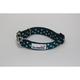 Doodlebone Padded Pattern Dog Collar Teal Stars Glow in the Dark Size 1-2