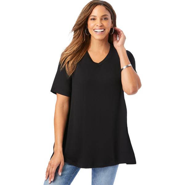 plus-size-womens-v-neck-swing-tunic-by-jessica-london-in-black--size-m-/