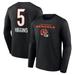 Men's Fanatics Branded Tee Higgins Black Cincinnati Bengals Team Wordmark Player Name & Number Long Sleeve T-Shirt