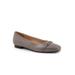 Wide Width Women's Harmony Dressy Flat by Trotters in Grey (Size 6 1/2 W)