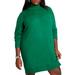 Plus Size Women's Sweater Dress With Sheer Panel by ELOQUII in Emerald (Size 22/24)