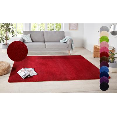 Teppich HANSE HOME "Shashi" Gr. 5, rot, B:200cm H:8,5mm L:200cm, Kunstfaser, Teppiche, Kurzflor, Unifarben, Läufer, weich, Esszimmer, Kinderzimmer, Flur Image