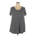 Agnes & Dora Casual Dress - Mini Scoop Neck Short sleeves: Black Print Dresses - Women's Size 2X-Large