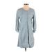 Eileen Fisher Casual Dress - Shirtdress: Gray Solid Dresses - Women's Size Medium Petite