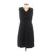 Merona Casual Dress - Sheath V Neck Sleeveless: Black Solid Dresses - Women's Size 10