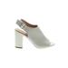 Halogen Heels: Slingback Chunky Heel Minimalist Gray Solid Shoes - Women's Size 7 1/2 - Peep Toe