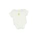 F&F Clothing Short Sleeve Onesie: White Solid Bottoms - Size 0-3 Month