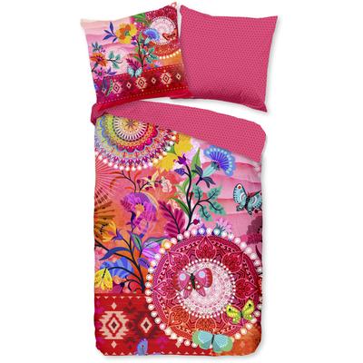 Wendebettwäsche HIP "Giselah", bunt (multi), B/L: 135cm x 200cm, , Satin, B/L: 80cm x 80cm, Satin, Obermaterial: 100% Baumwolle, Bettwäsche, Mako-Satin, 135x200, Reißverschluss, Wendeoptik, Mandala, Bunt, Rosa Image