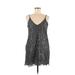 Chaser Casual Dress - Shift Plunge Sleeveless: Gray Dresses - Women's Size Medium