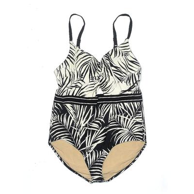 Swim by Cacique One Piece Swimsuit: White Print Swimwear