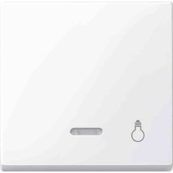 Merten System M Kontrollwippe, Schalter/Taster, aktivweiß, glänzend, Symbol Licht, geeignet für Bussystem-Tasterankopplung Image