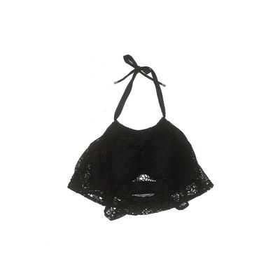 Swim by Cacique Swimsuit Top Black Print Halter Swimwear