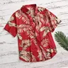 2023 neue hawaiian ische rote Blatt tropische Hemden Blumen Männer Dazn Tops Sommer lässig Kurzarm