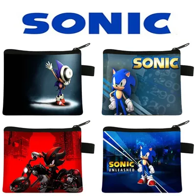 New Sonic the Igel Kinder Geldbörse Dark Wind Brieftasche tragbare Karten tasche Schlüssel