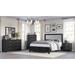 Bernard 3 Piece Black Faux Leather Upholstered Tufted LED Panel Bedroom Set