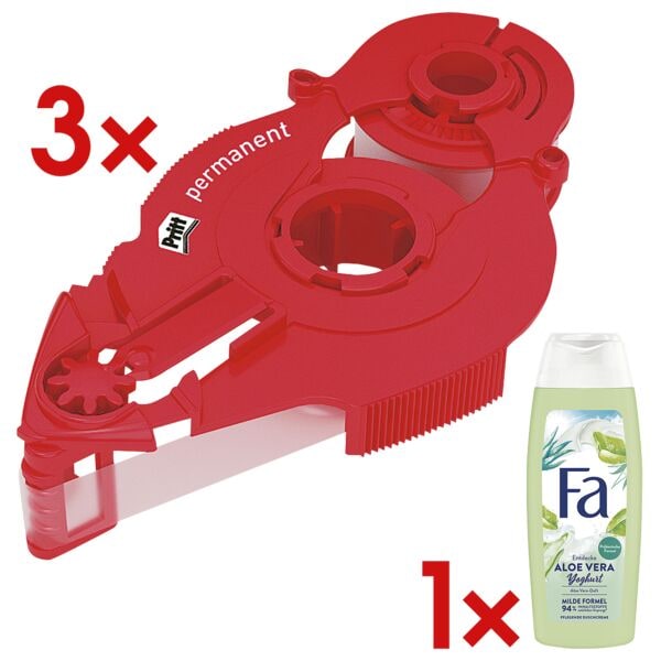 Pritt 3x Nachfüllkassette »Refill permanent« inkl. Duschgel »Joghurt & Aloe Vera« Image