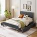 Metal Frame Upholstered Bed Full Size Linen Fabric Platform Bed with 4 Drawers for Bedroom, No Box Spring Required