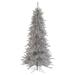 6.5' Pre-Lit Silver Tinsel Pine Slim Artificial Christmas Tree - Clear Lights - 6.5 Foot