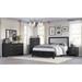 Bernard 5 Piece Black Faux Leather Upholstered Tufted LED Panel Bedroom Set