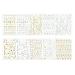 10 Sheets Simple Gilding Geometric Figure Nail Art Sticker Shiny 3D Nail Tip Decal Manicure Decoration for Women Girls (Random Pattern)