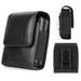 For Universal Universal Extra Small Pouch Holster Case Vertical Leather CellPhone Holder [with Belt Loop Metal Clip Magnetic Closure] 4 inch - Black