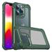 Nalacover Carbon Fiber Rugged Case for iPhone 15 Pro Max Translucent Heavy Duty Hybrid Military Grade Shockproof Lens Protection Phone Cover for iPhone 15 Pro Max Armygreen