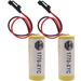 2Pcs 3V 1770-XYC 3V 1800mAh Lithium PLC Battery Replacement for 1770-XYC/A 1770-XYB 1756-BA1 with Black Plug