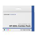 Zoomtoner Compatible with HP HP 63XL Combo Pack Ink / Inkjet Cartridge - High Yield - Black Cyan Magenta Yellow