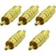 AAOTOKK RCA Coupler Connector Gold Plated RCA Male to Male RCA Adapter Extension AV/TV Audio Video Cable Metal