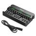 Rechargeable AA AAA 9V Battery Charger 12 Bay Independent Battery Charger for 1.2V Ni-MH Ni-CD Lithium-Ion AA AAA 9V Rechargeable Batteries (Include AC Cable)