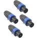 Devinal Professional SpeakOn Speaker Adapter Connectors 4 Pole Plug Twist Lock Compatible with Neutrik Speakon NA4LJ