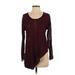 Simply Vera Vera Wang Pullover Sweater: Burgundy Tops - Women's Size Small