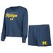 Women's Concepts Sport Navy Michigan Wolverines Team Color Long Sleeve T-Shirt & Shorts Set