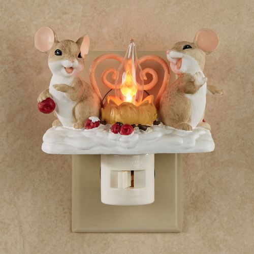 Mice by the Fire Nightlight White , White