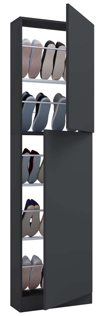 VCM FulisaXLHT Schuhschrank 2 Türen anthrazit. Image