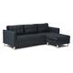 Marino Sofa BA4, Chaiselongue rechts oder links gewendet in Velour schwarz.