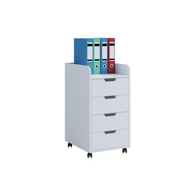 Konal Maxi Kommode , Büroarchiv auf Rädern 1 Regal und 4 Schubladen weiß.