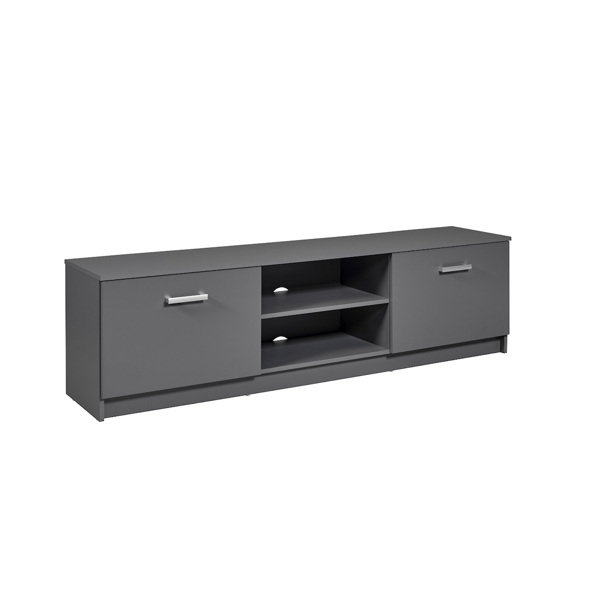 Ebuy24 Elenzio TV Tisch 2 Türen, 2 offene Fächer grau. Image