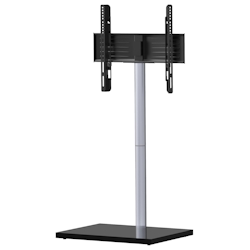 Ebuy24 Nalano Fernsehtisch mit Glasfuss Silberfarbig, Schwarzglas. Image