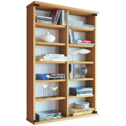 VCM Zuntisa Regal CD,DVD Aufbewahrung 12 Ablagen Buche dekor. Image