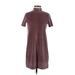 Madewell Casual Dress - Shift Mock Short sleeves: Burgundy Print Dresses - Women's Size 2X-Small