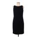 Garfield & Marks Casual Dress - Sheath High Neck Sleeveless: Black Print Dresses - Women's Size 6