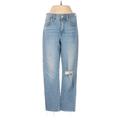 Madewell Jeans - High Rise Straight Leg Trashed: Blue Bottoms - Women's Size 26 - Distressed Wash