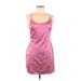 Missguided Casual Dress - Mini Scoop Neck Sleeveless: Pink Solid Dresses - Women's Size 8