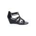 Isola Wedges: Black Solid Shoes - Women's Size 9 - Open Toe