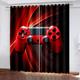 CTQTZ - Blackout Curtains for Kids Boys Girl - Gamer - Pair of Eyelet Curtains - Red Gamepad Game Controller - Window Curtain for Bedroom Living Room - 46" Width x 72" Drop (117 x 183cm)