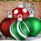 Jetec 4 Packs Giant Inflatable Christmas Glitter Ball 18 Inch Giant Christmas Inflatable Balloon Outdoor Christmas PVC Inflatable Decorated Ball Holiday Inflatable Decorations for Yard (Classic)