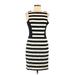 Vince Camuto Casual Dress - Sheath Crew Neck Sleeveless: Black Stripes Dresses - Women's Size 6