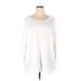 Adrianna Papell Casual Dress - Mini Scoop Neck 3/4 sleeves: White Dresses - Women's Size 2X